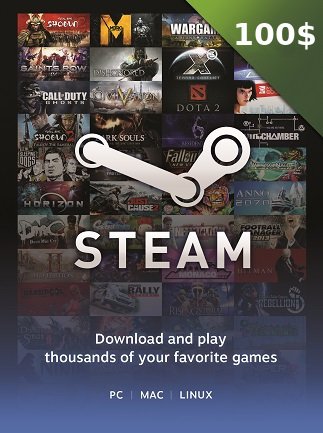 Steam Gift Card 100 USD - Steam Key - For USD Currency Only